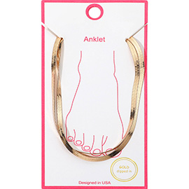 Flat Snake Chain Double Layered Anklet