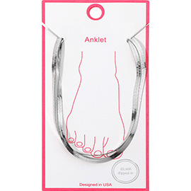 Flat Snake Chain Double Layered Anklet