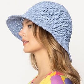 Solid Straw Bucket Sun Hat