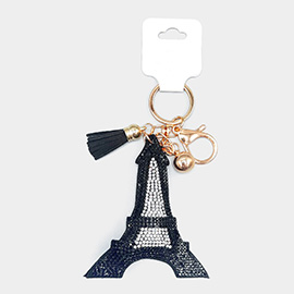 Bling Eiffel Tower Tassel Keychain