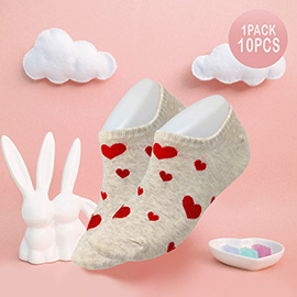 10Pairs - Heart Patterned Socks