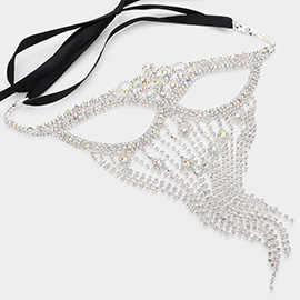 Rhinestone Fringe Masquerade Mask