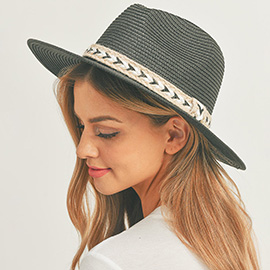 Braided Jute Band Straw Panama Sun Hat