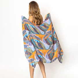 Tropical Leaf Printed Oblong Scarf