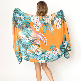Flower Printed Oblong Scarf