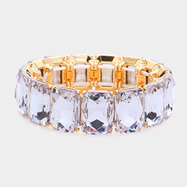 Emerald Cut Stone Stretch Evening Bracelet