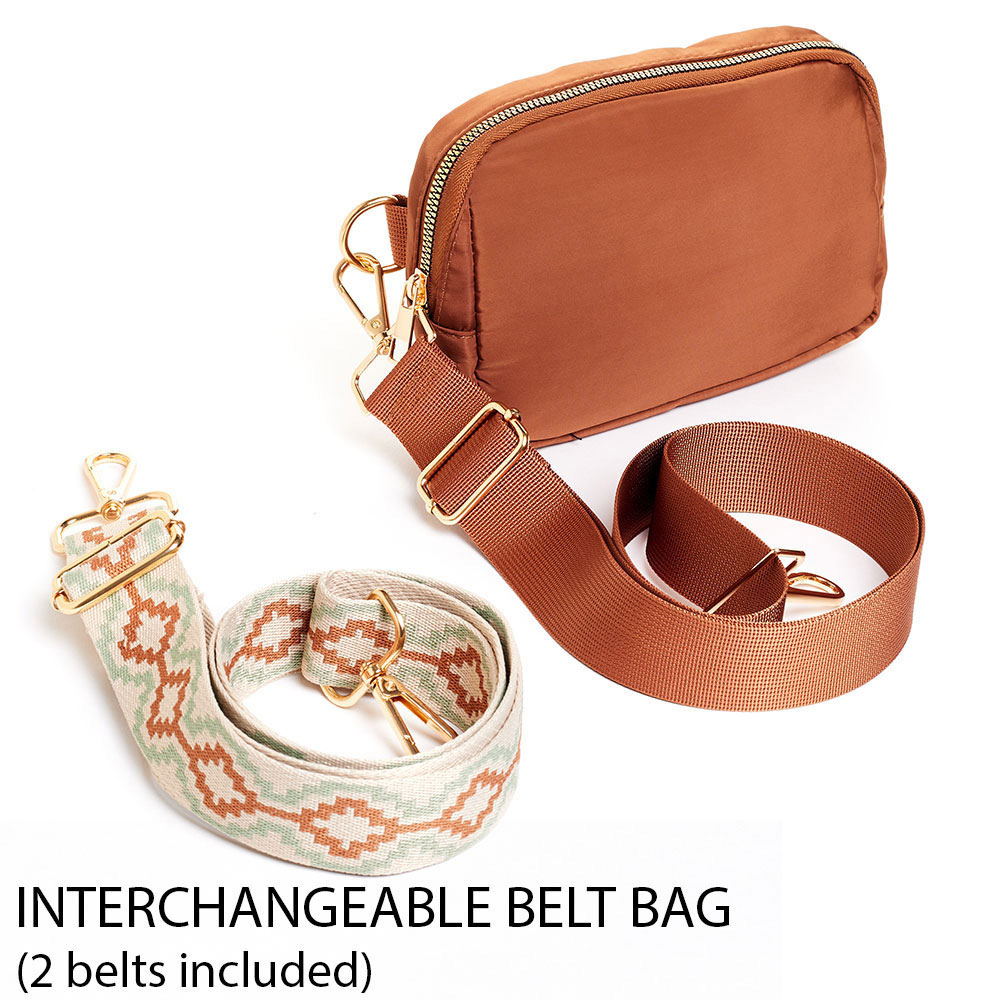Interchangeable Strap Solid Sling Bag / Fanny Pack / Belt Bag