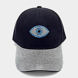 Bling Evil Eye Accented Baseball Cap