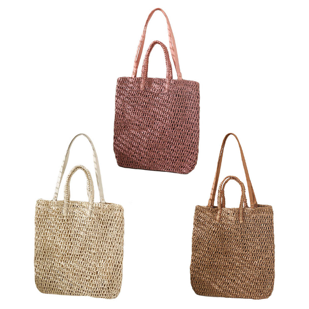 Straw Rectangle Tote / Shoulder Bag