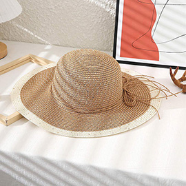 Color Block Straw Sun Hat