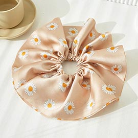 Daisy Flower Patterned Scrunchie Hair Band
