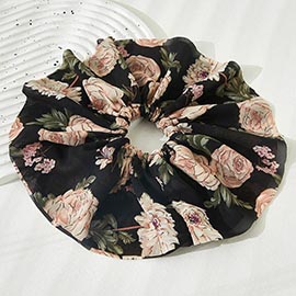 Flower Patterned Scrunchie Hair Band