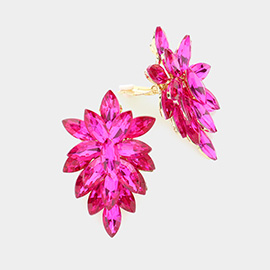 Marquise Crystal Cluster Clip on Evening Earrings