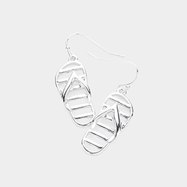 Metal Flip Flop Dangle Earrings