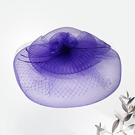 Mesh Flower Feather Fascinator / Headband