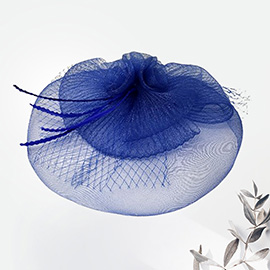 Mesh Flower Feather Fascinator / Headband