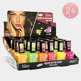 24PCS - Glow In The Dark Nail Polishes