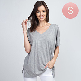 Oversized V Neck Short Sleeve Top