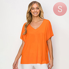 Oversized V Neck Short Sleeve Top