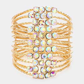 Bubble Stone Detail Split Hinged Bracelet