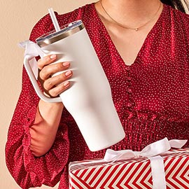 40oz Stainless Steel Tumbler with Handle