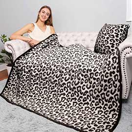 Leopard Patterned Reversible Blanket