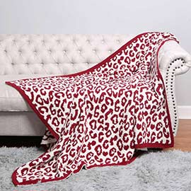 Leopard Patterned Reversible Throw Blanket