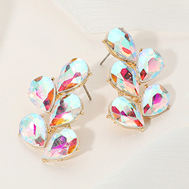 Teardrop Stone Cluster Evening Earrings