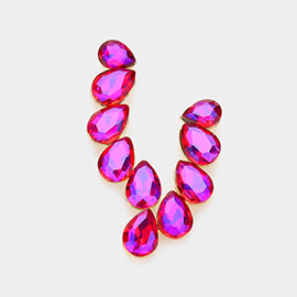 Teardrop Stone Cluster Evening Earrings