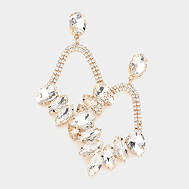 Multi Stone Embellished Dangle Evening Earrings
