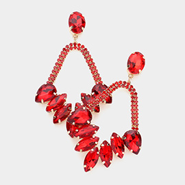 Multi Stone Embellished Dangle Evening Earrings