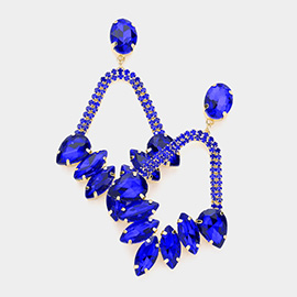 Multi Stone Embellished Dangle Evening Earrings