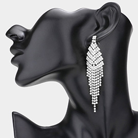 Rhinestone Fringe Dangle Evening Earrings