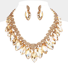 Marquise Stone Accented Evening Necklace