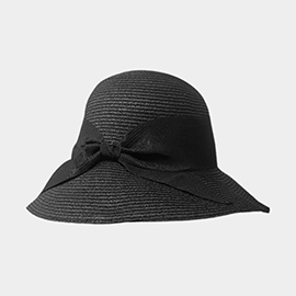 Bow Accented Straw Sun Hat