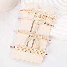 4PCS - Heart Starfish Pearl Bobby Pins