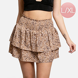 Spotted Ruffle Tiered Mini Skirt