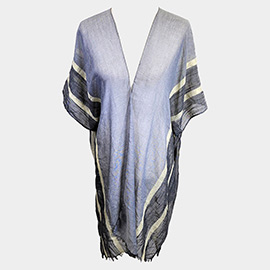 Lurex Border Cover Up Kimono Poncho