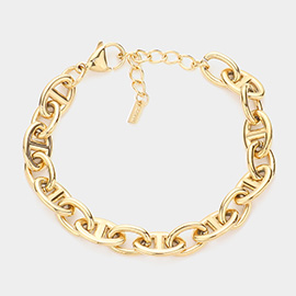 18K Gold Dipped Stainless Steel Premium Handmade Chain Link Bracelet