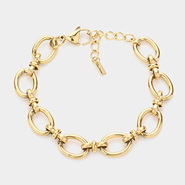 18K Gold Dipped Stainless Steel Premium Handmade Chain Link Bracelet