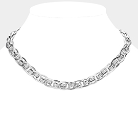 18K White Gold Dipped Stainless Steel Premium Handmade Chain Necklace
