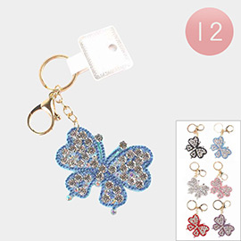 12PCS - Felt Back Bling Butterfly Keychains
