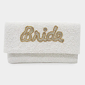 Bride Message Seed Beaded Clutch / Crossbody Bag