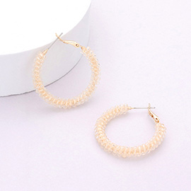 Faceted Beaded Hoop Earrings