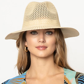 Lurex Metallic Straw Panama Sun Hat