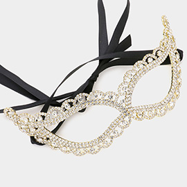 Round Stone Accented Masquerade Mask