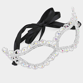 Round Stone Accented Masquerade Mask