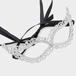 Round Stone Accented Masquerade Mask