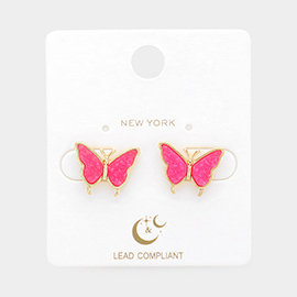 Druzy Butterfly Stud Earrings