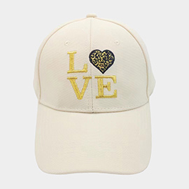 Love Message Leopard Patterned Heart Baseball Cap